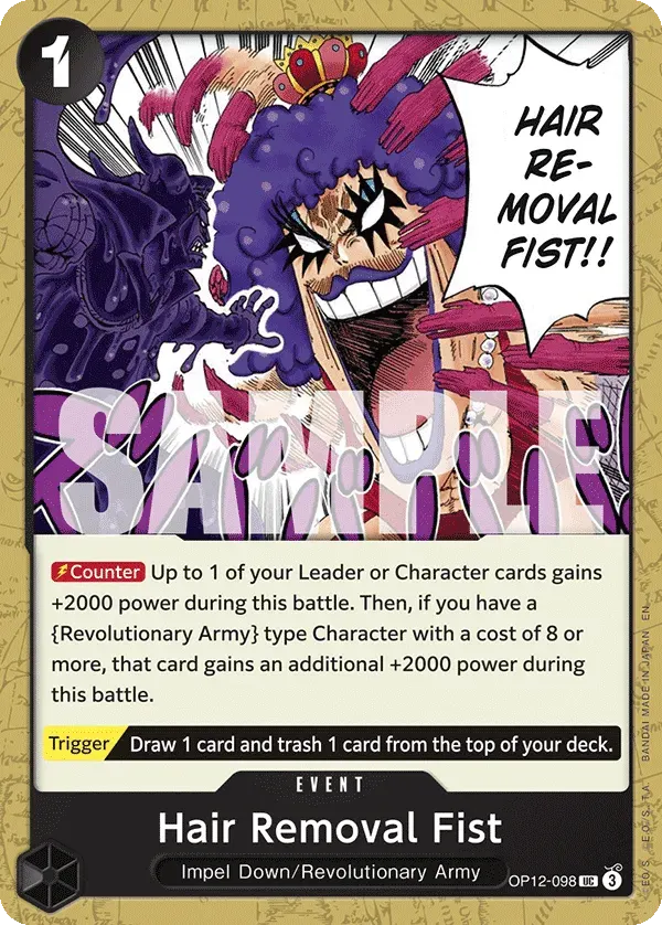 Hair Removal Fist — carte One Piece TCG OP12-098 (Legacy of the Master)