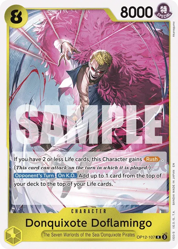 Donquixote Doflamingo — carte One Piece TCG OP12-107 (Legacy of the Master)