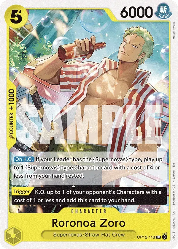 Roronoa Zoro — carte One Piece TCG OP12-113 (Legacy of the Master)