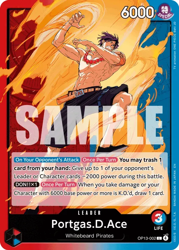 Portgas.D.Ace — carte One Piece TCG OP13-002 (Carrying On His Will)