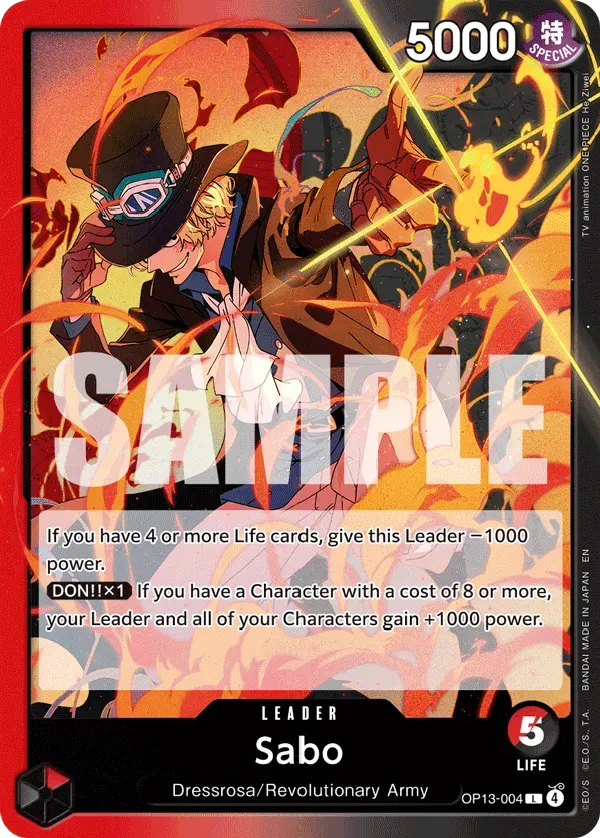 Sabo — carte One Piece TCG OP13-004 (Carrying On His Will)