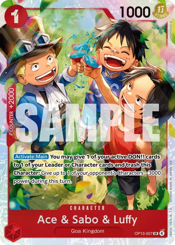 Ace & Sabo & Luffy — carte One Piece TCG OP13-007 (Carrying On His Will)