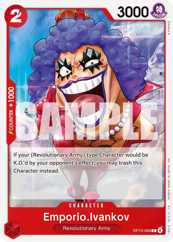 Emporio.Ivankov — carte One Piece TCG OP13-008 (Carrying On His Will)