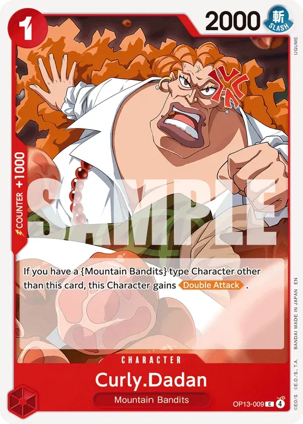 Curly.Dadan — carte One Piece TCG OP13-009 (Carrying On His Will)