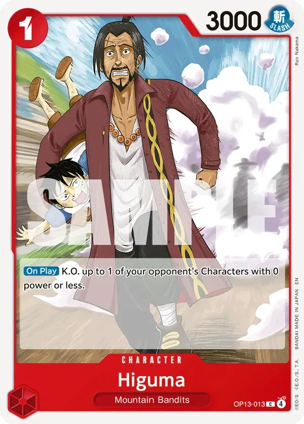 Higuma — carte One Piece TCG OP13-013 (Carrying On His Will)
