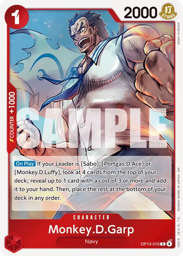 Monkey.D.Garp — carte One Piece TCG OP13-016 (Carrying On His Will)