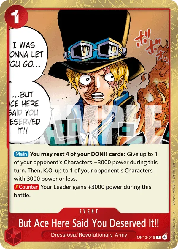 But Ace Here Said You Deserved It!! — carte One Piece TCG OP13-019 (Carrying On His Will)