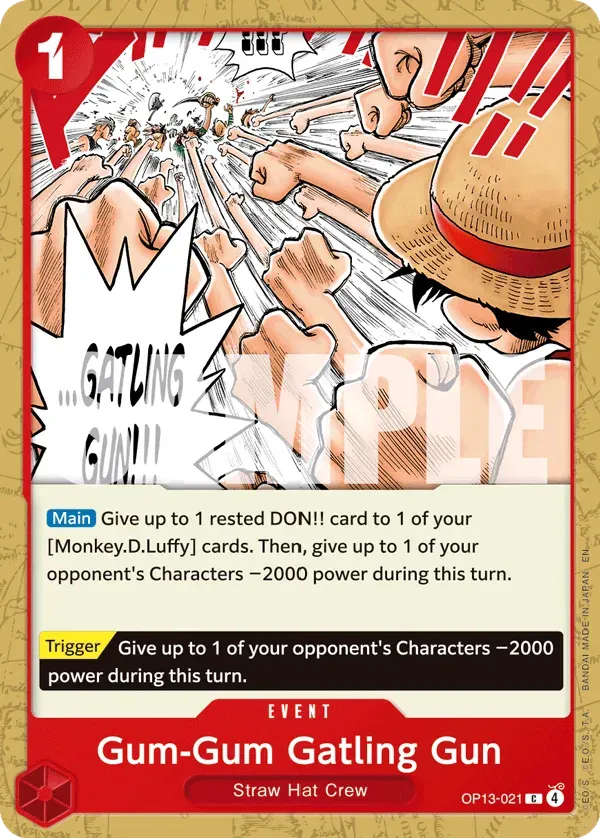 Gum-Gum Gatling Gun — carte One Piece TCG OP13-021 (Carrying On His Will)