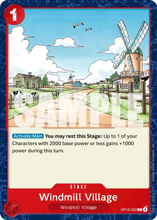 Windmill Village — carte One Piece TCG OP13-022 (Carrying On His Will)