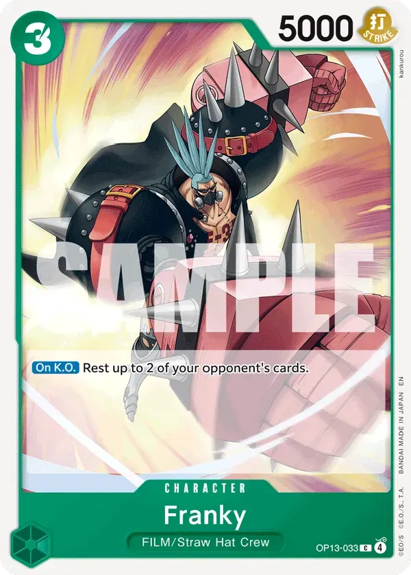 Franky — carte One Piece TCG OP13-033 (Carrying On His Will)