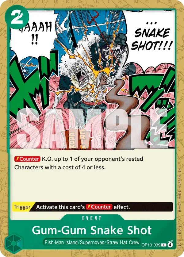 Gum-Gum Snake Shot — carte One Piece TCG OP13-039 (Carrying On His Will)