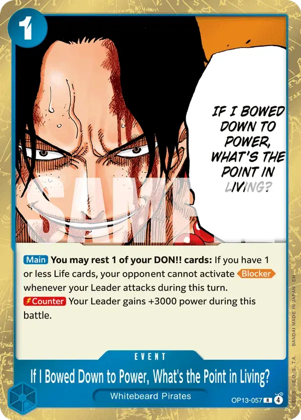 If I Bowed Down to Power, What's the Point in Living? — carte One Piece TCG OP13-057 (Carrying On His Will)