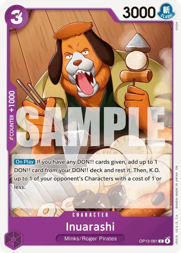 Inuarashi — carte One Piece TCG OP13-061 (Carrying On His Will)