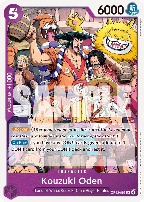 Kouzuki Oden — carte One Piece TCG OP13-063 (Carrying On His Will)