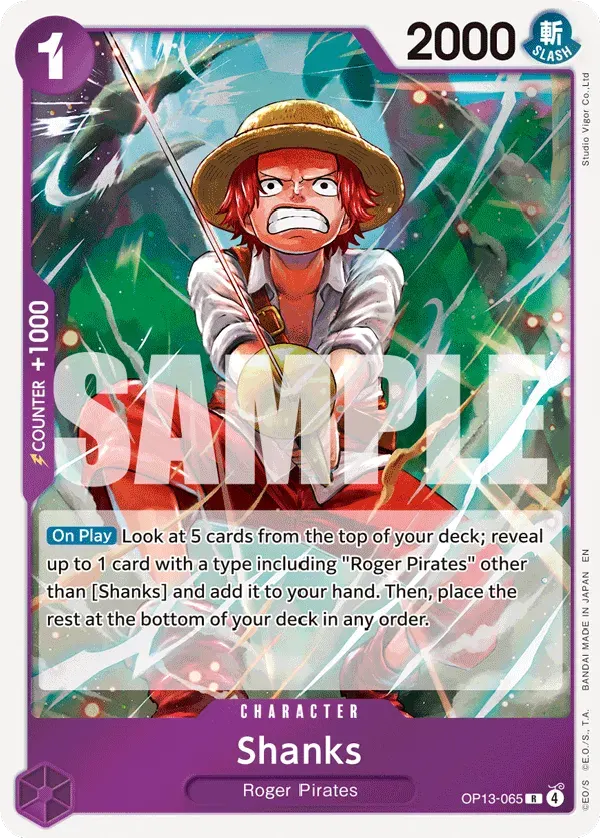 Shanks — carte One Piece TCG OP13-065 (Carrying On His Will)