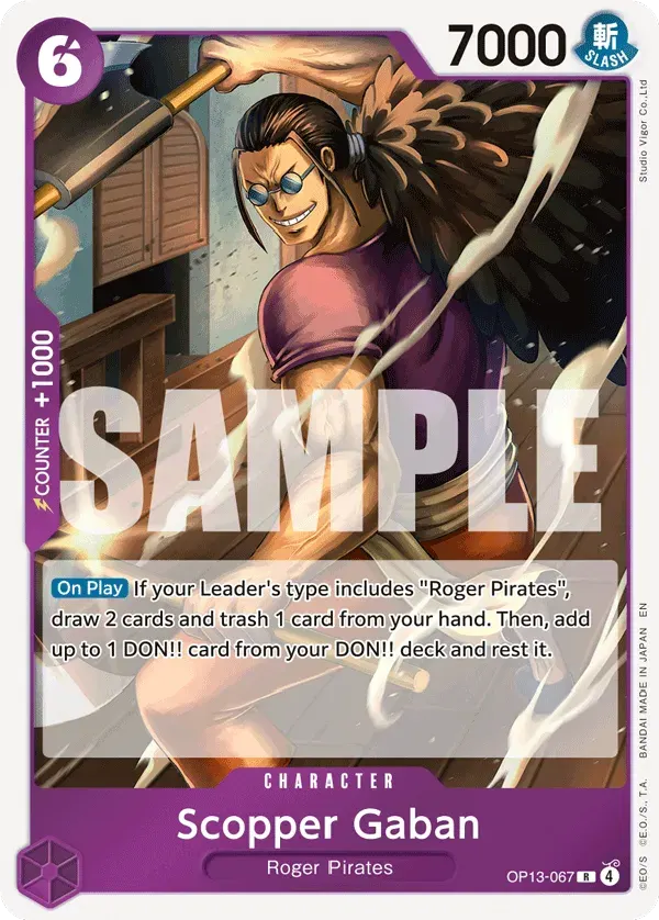 Scopper Gaban — carte One Piece TCG OP13-067 (Carrying On His Will)