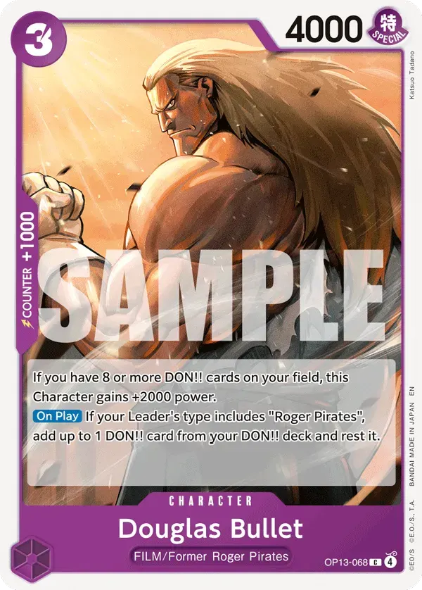 Douglas Bullet — carte One Piece TCG OP13-068 (Carrying On His Will)