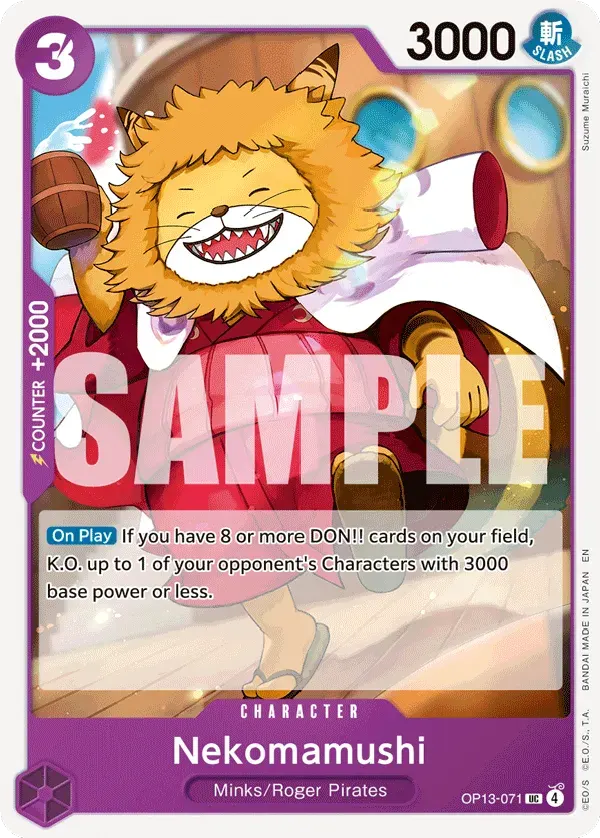 Nekomamushi — carte One Piece TCG OP13-071 (Carrying On His Will)