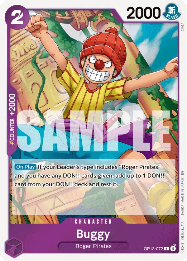 Buggy — carte One Piece TCG OP13-072 (Carrying On His Will)