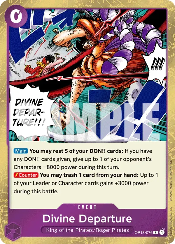 Divine Departure — carte One Piece TCG OP13-076 (Carrying On His Will)