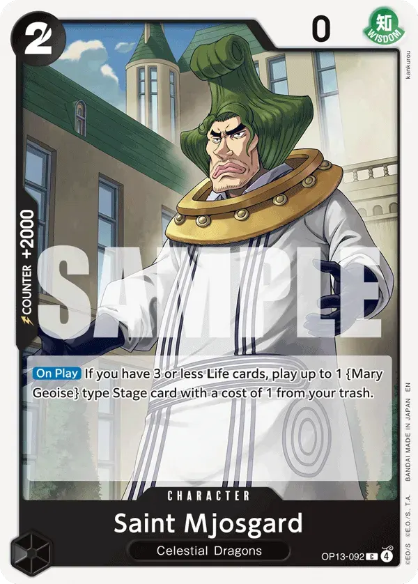 Saint Mjosgard — carte One Piece TCG OP13-092 (Carrying On His Will)