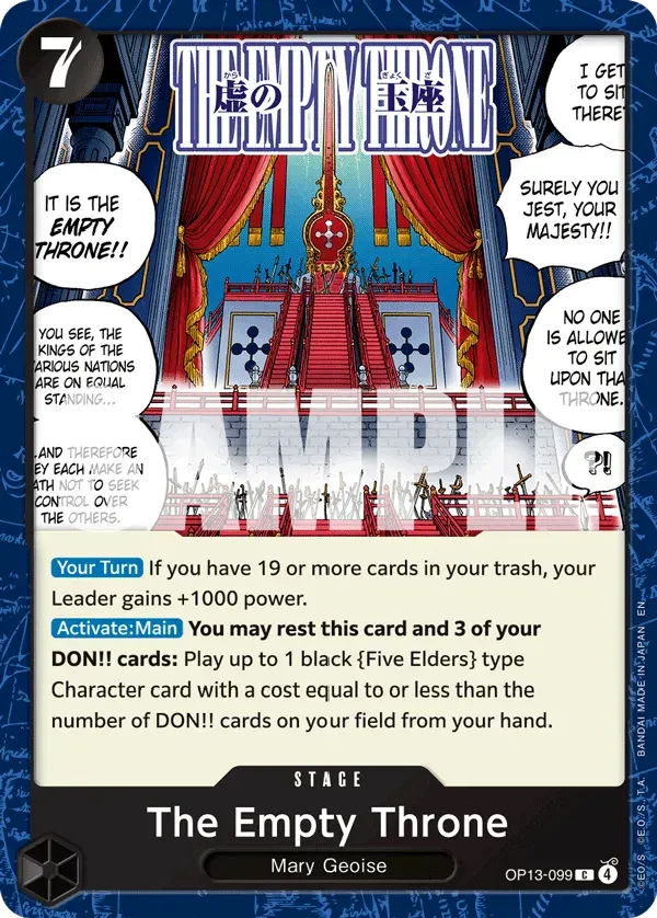 The Empty Throne — carte One Piece TCG OP13-099 (Carrying On His Will)