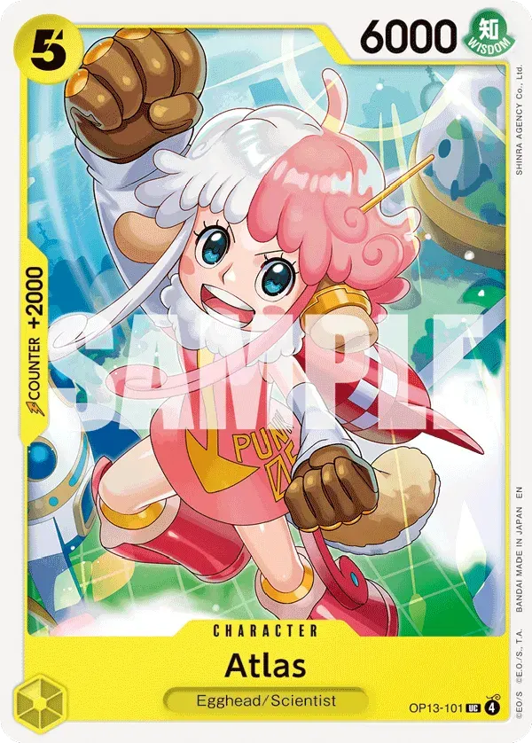 Atlas — carte One Piece TCG OP13-101 (Carrying On His Will)