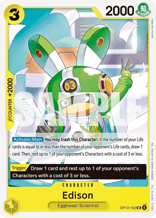 Edison — carte One Piece TCG OP13-102 (Carrying On His Will)