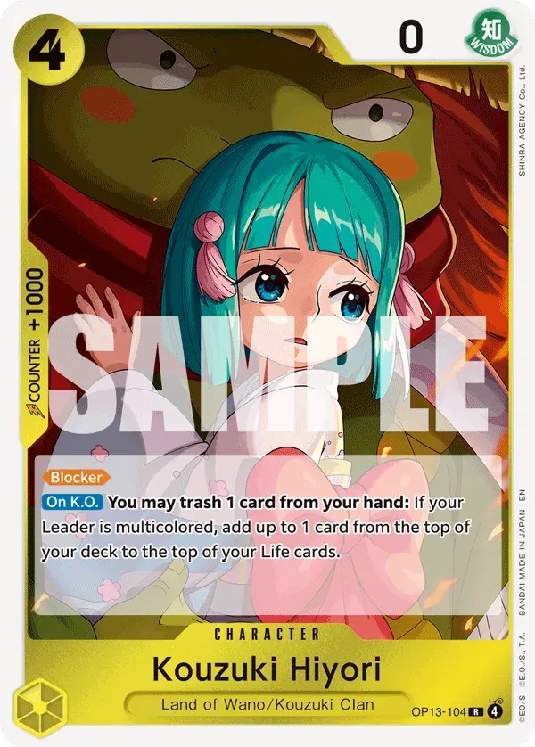 Kouzuki Hiyori — carte One Piece TCG OP13-104 (Carrying On His Will)