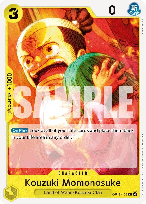 Kouzuki Momonosuke — carte One Piece TCG OP13-105 (Carrying On His Will)