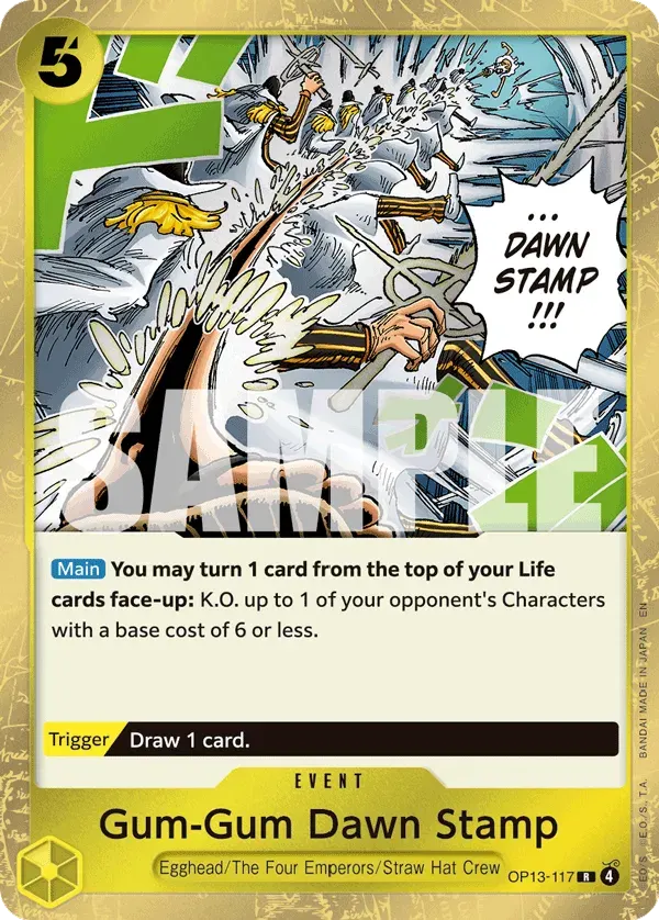 Gum-Gum Dawn Stamp — carte One Piece TCG OP13-117 (Carrying On His Will)