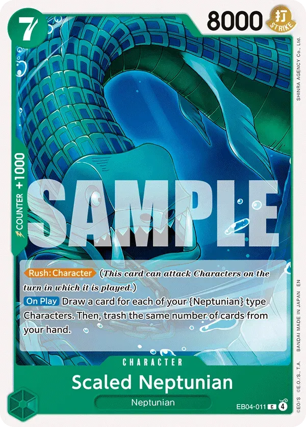 Scaled Neptunian — carte One Piece TCG EB04-011 (The Azure Sea's Seven)