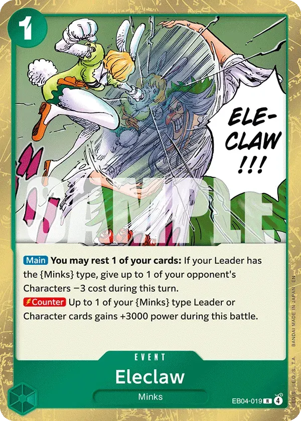 Eleclaw — carte One Piece TCG EB04-019 (The Azure Sea's Seven)