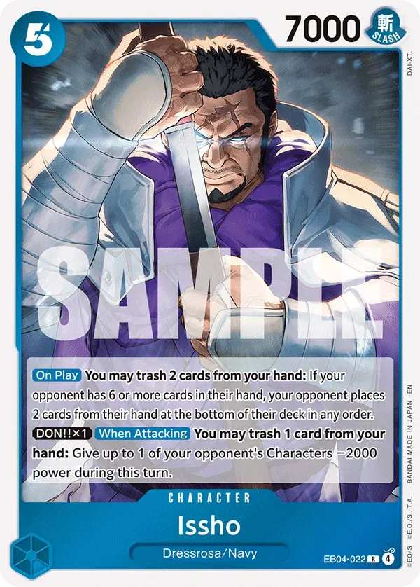 Issho — carte One Piece TCG EB04-022 (The Azure Sea's Seven)