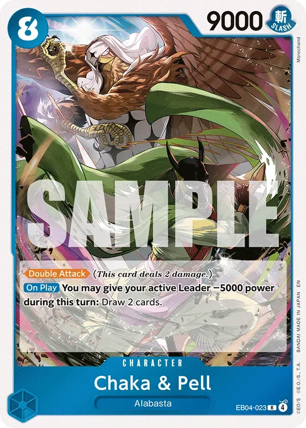 Chaka & Pell — carte One Piece TCG EB04-023 (The Azure Sea's Seven)