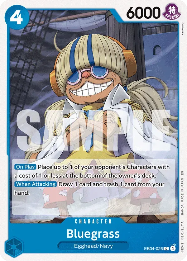 Bluegrass — carte One Piece TCG EB04-026 (The Azure Sea's Seven)