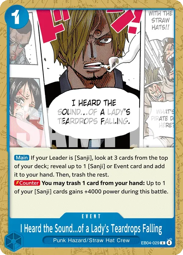 I Heard the Sound...of a Lady's Teardrops Falling — carte One Piece TCG EB04-029 (The Azure Sea's Seven)