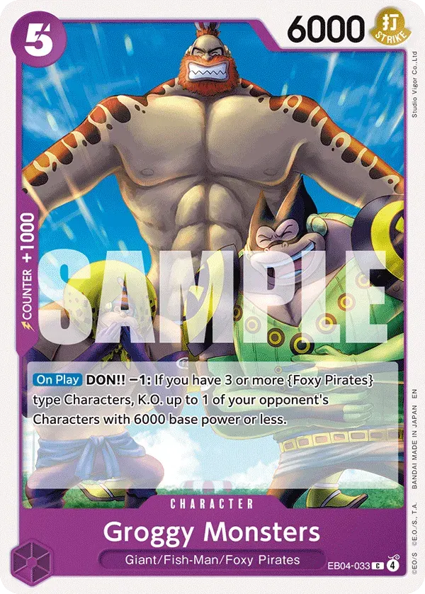 Groggy Monsters — carte One Piece TCG EB04-033 (The Azure Sea's Seven)
