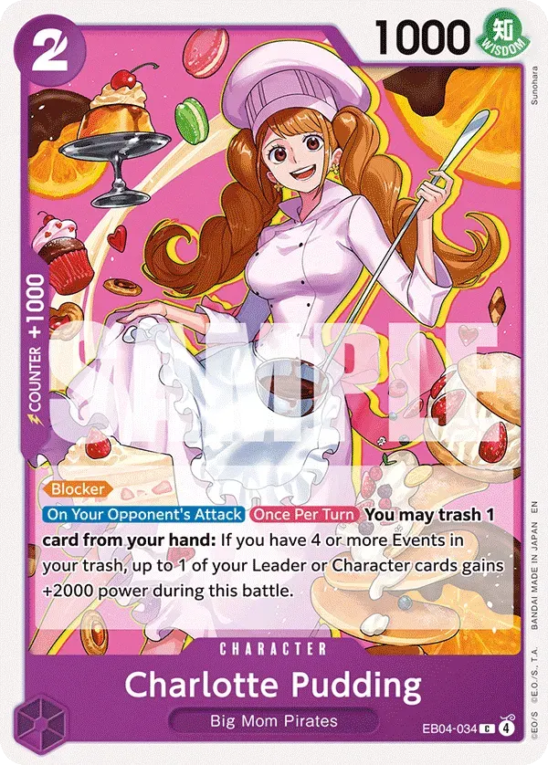 Charlotte Pudding — carte One Piece TCG EB04-034 (The Azure Sea's Seven)