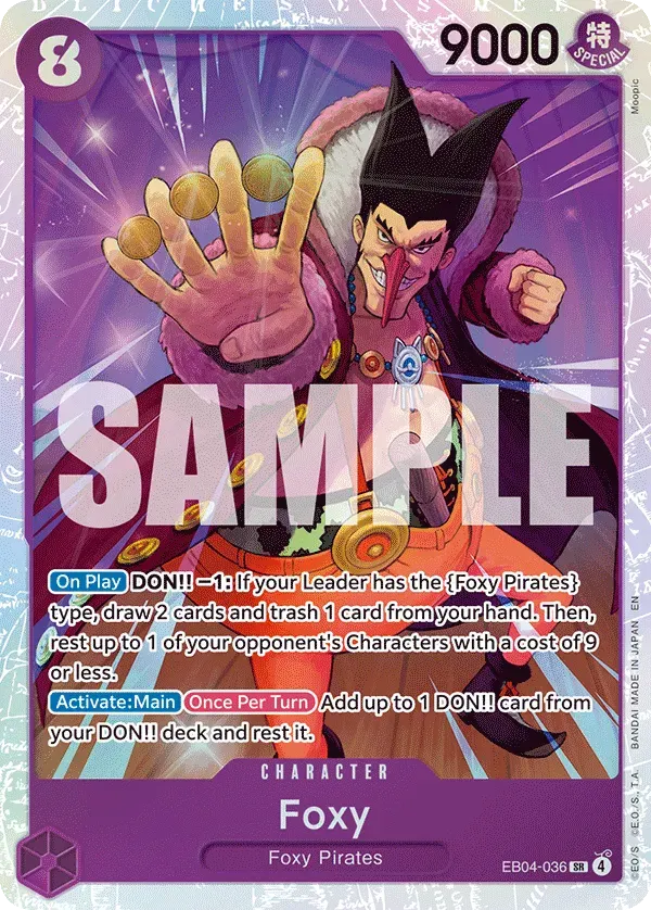 Foxy — carte One Piece TCG EB04-036 (The Azure Sea's Seven)
