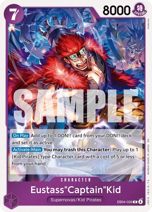 Eustass"Captain"Kid — carte One Piece TCG EB04-039 (The Azure Sea's Seven)