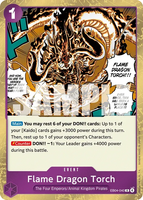 Flame Dragon Torch — carte One Piece TCG EB04-040 (The Azure Sea's Seven)