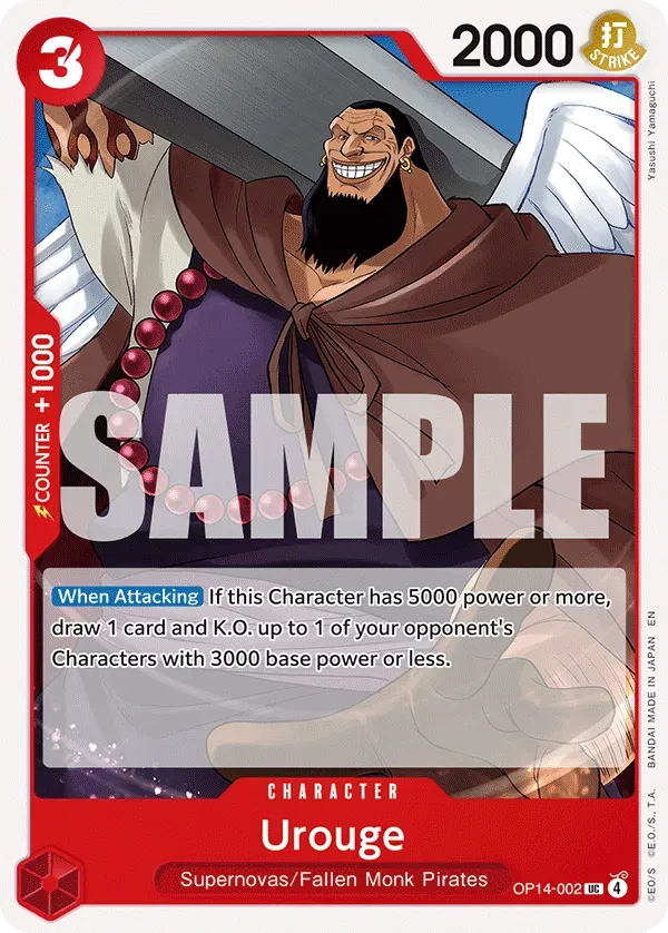 Urouge — carte One Piece TCG OP14-002 (The Azure Sea's Seven)