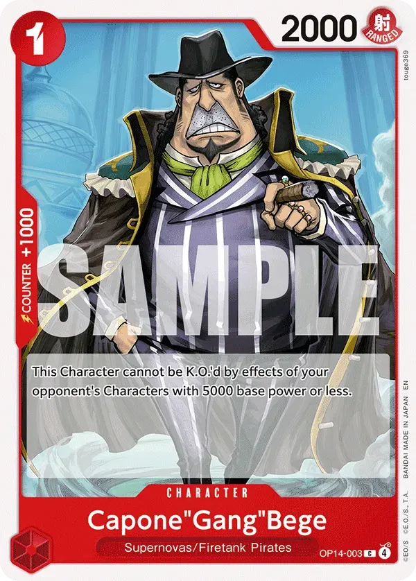 Capone"Gang"Bege — carte One Piece TCG OP14-003 (The Azure Sea's Seven)