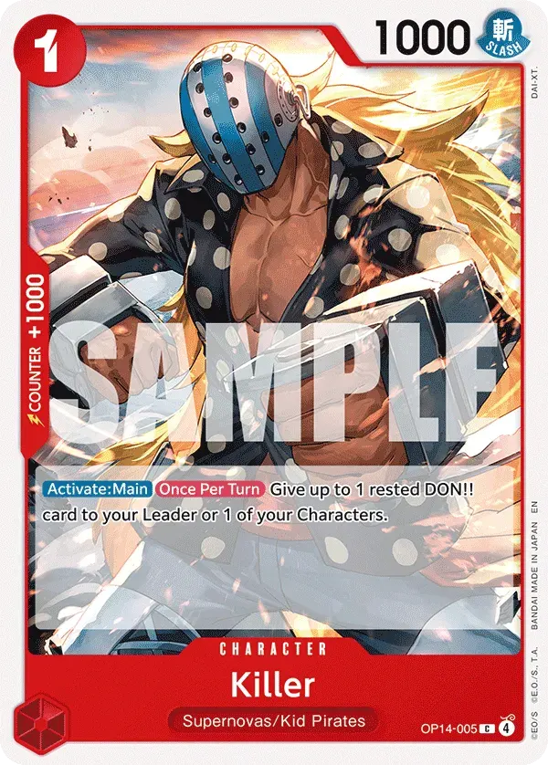 Killer — carte One Piece TCG OP14-005 (The Azure Sea's Seven)