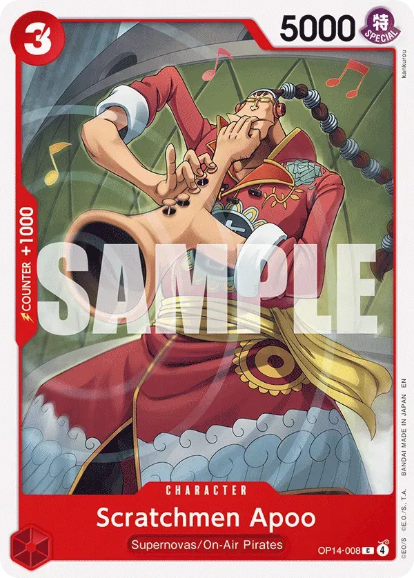 Scratchmen Apoo — carte One Piece TCG OP14-008 (The Azure Sea's Seven)
