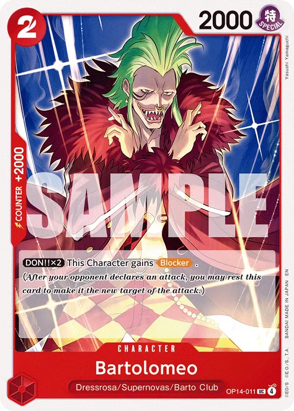 Bartolomeo — carte One Piece TCG OP14-011 (The Azure Sea's Seven)