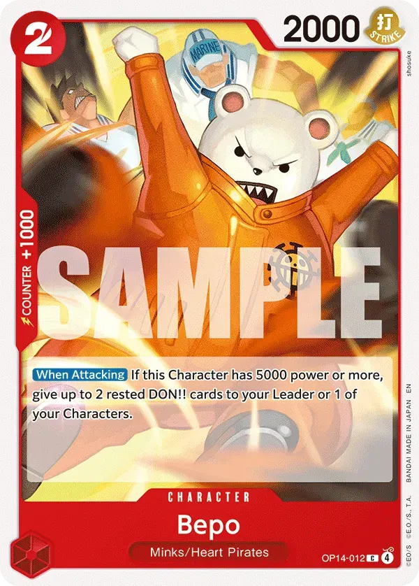 Bepo — carte One Piece TCG OP14-012 (The Azure Sea's Seven)