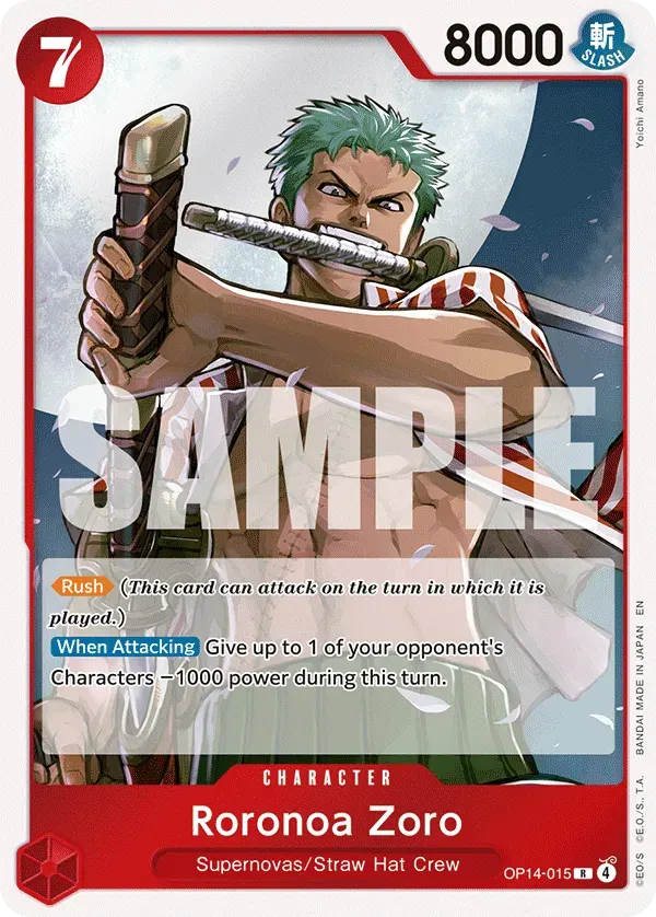 Roronoa Zoro — carte One Piece TCG OP14-015 (The Azure Sea's Seven)