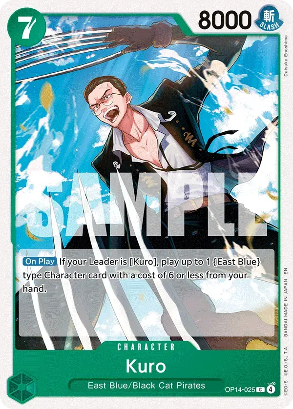 Kuro — carte One Piece TCG OP14-025 (The Azure Sea's Seven)